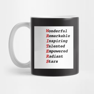 WRITER Acronym: Wonderful Remarkable Inspiring Talented Empowered Radiant Stars: Motivational T-Shirts & Gifts for Writers and Authors Mug